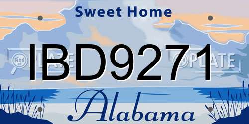 IBD9271 Alabama License Plate