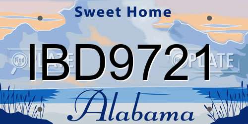 IBD9721 Alabama License Plate