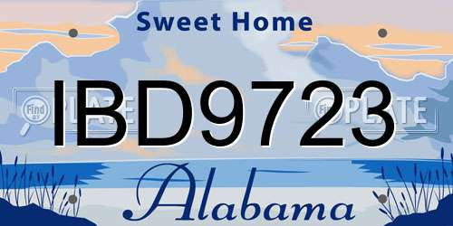 IBD9723 Alabama License Plate