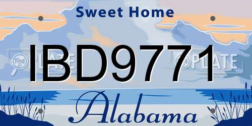 IBD9771 Alabama License Plate