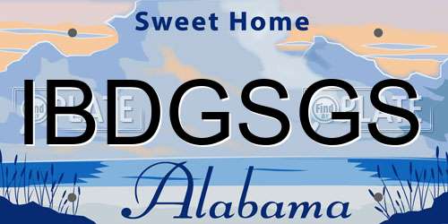 IBDGSGS Alabama License Plate