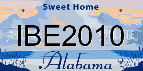 IBE2010 Alabama License Plate