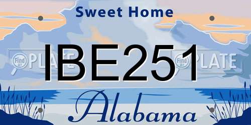 IBE251 Alabama License Plate