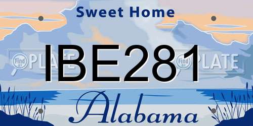 IBE281 Alabama License Plate