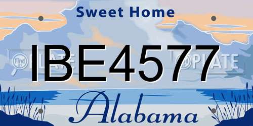 IBE4577 Alabama License Plate