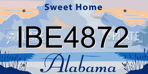IBE4872 Alabama License Plate