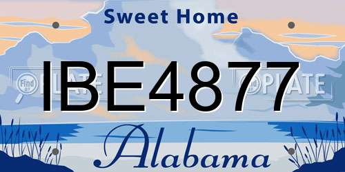 IBE4877 Alabama License Plate