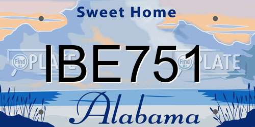 IBE751 Alabama License Plate
