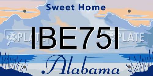 IBE75I Alabama License Plate
