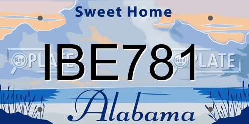 IBE781 Alabama License Plate
