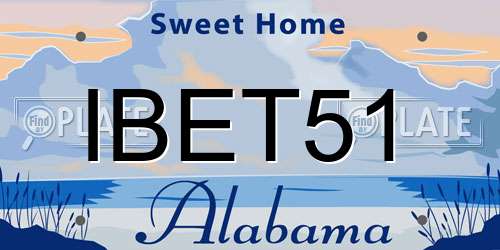 IBET51 Alabama License Plate