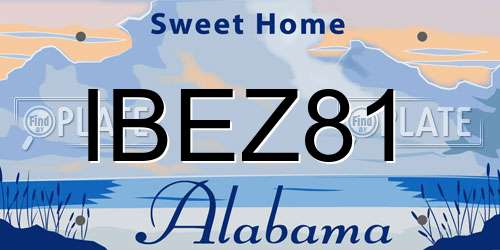 IBEZ81 Alabama License Plate
