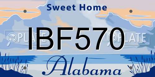 IBF570 Alabama License Plate