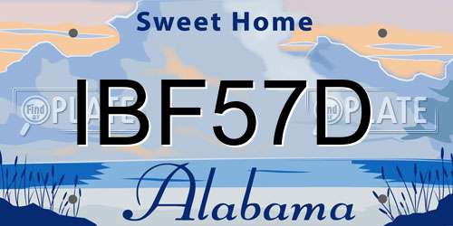 IBF57D Alabama License Plate