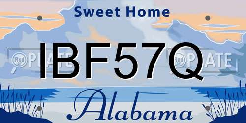 IBF57Q Alabama License Plate
