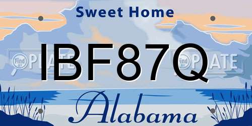IBF87Q Alabama License Plate