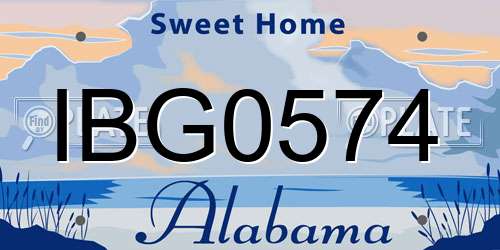IBG0574 Alabama License Plate
