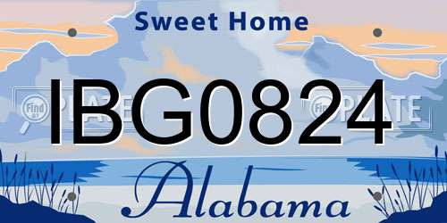 IBG0824 Alabama License Plate