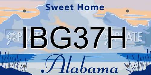 IBG37H Alabama License Plate