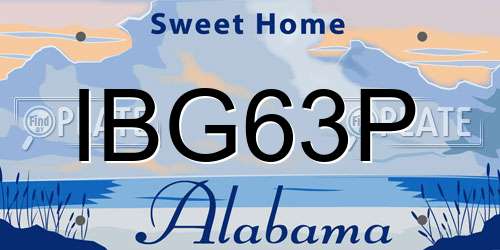 IBG63P Alabama License Plate