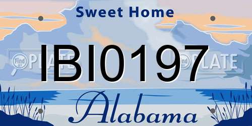 IBI0197 Alabama License Plate