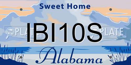 IBI10S Alabama License Plate