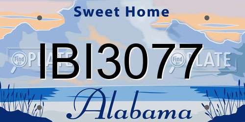 IBI3077 Alabama License Plate
