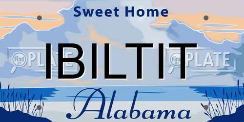 IBILTIT Alabama License Plate