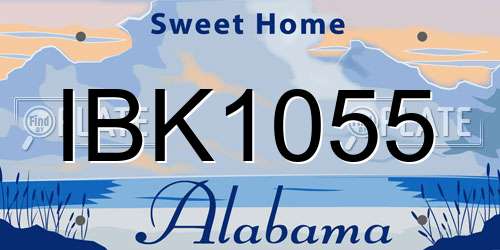 IBK1055 Alabama License Plate