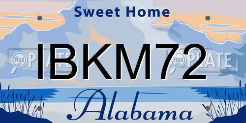 IBKM72 Alabama License Plate