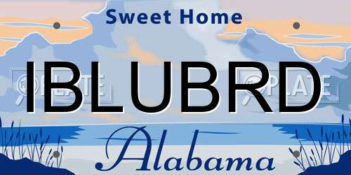 IBLUBRD Alabama License Plate