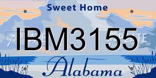 IBM3155 Alabama License Plate