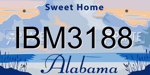 IBM3188 Alabama License Plate
