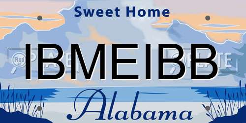 IBMEIBB Alabama License Plate