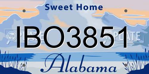 IBO3851 Alabama License Plate