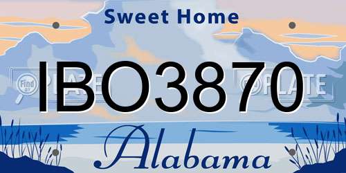 IBO3870 Alabama License Plate