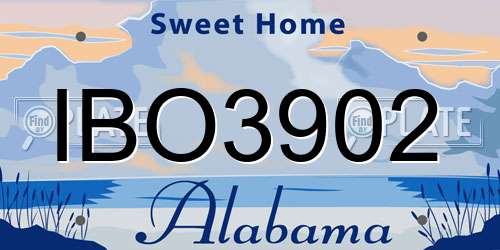 IBO3902 Alabama License Plate