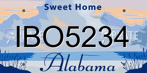 IBO5234 Alabama License Plate