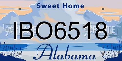 IBO6518 Alabama License Plate