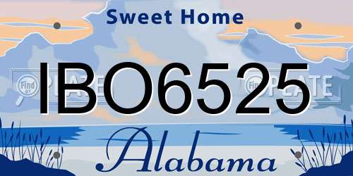 IBO6525 Alabama License Plate