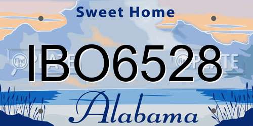 IBO6528 Alabama License Plate