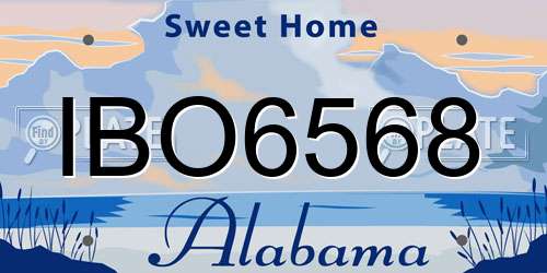 IBO6568 Alabama License Plate