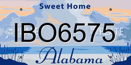 IBO6575 Alabama License Plate