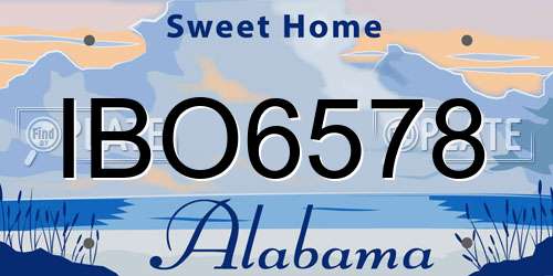 IBO6578 Alabama License Plate