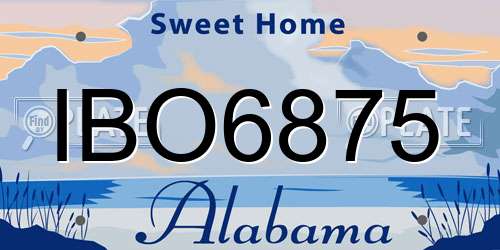 IBO6875 Alabama License Plate