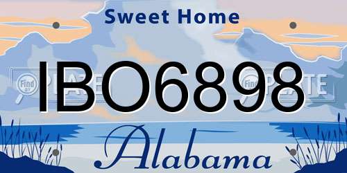 IBO6898 Alabama License Plate