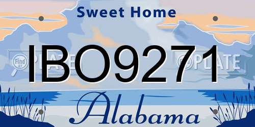 IBO9271 Alabama License Plate
