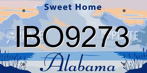 IBO9273 Alabama License Plate