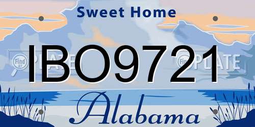 IBO9721 Alabama License Plate