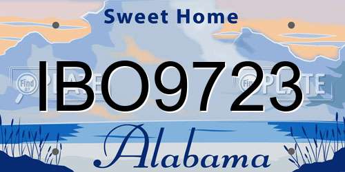 IBO9723 Alabama License Plate